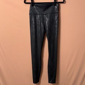 Fabletics Black Snake-print Textured Leggings